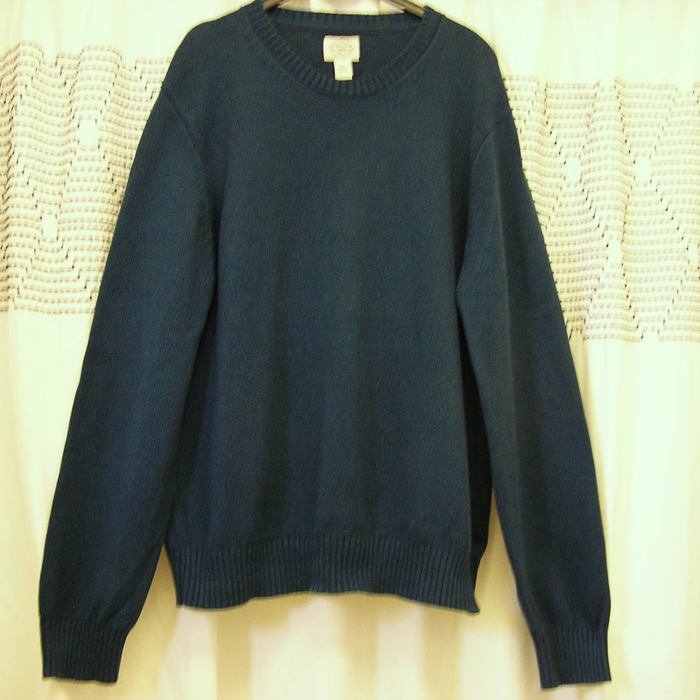 St. John's Bay Men Sweater teal, warm Winter Pullover Crew neck long sleeves XXL